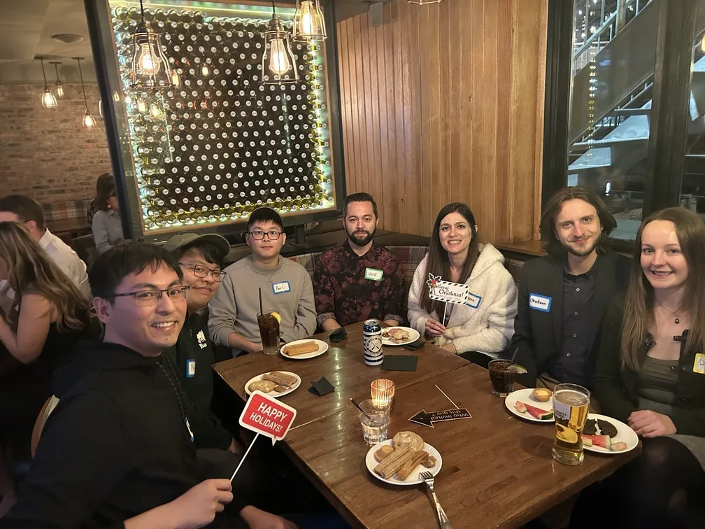 Quickhubly team holiday dinner celebration