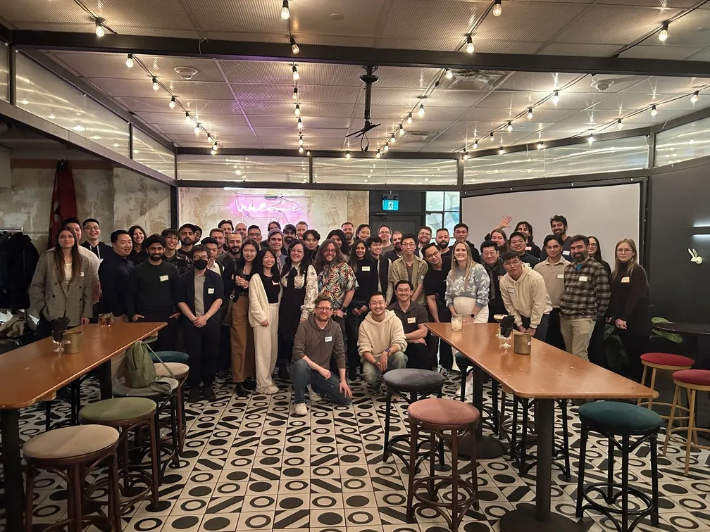 Quickhubly team members at holiday party