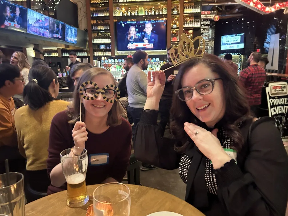 Quickhubly team members at holiday event