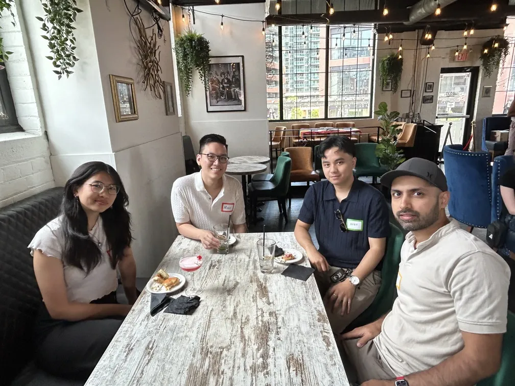 Quickhubly team gathering at a social event